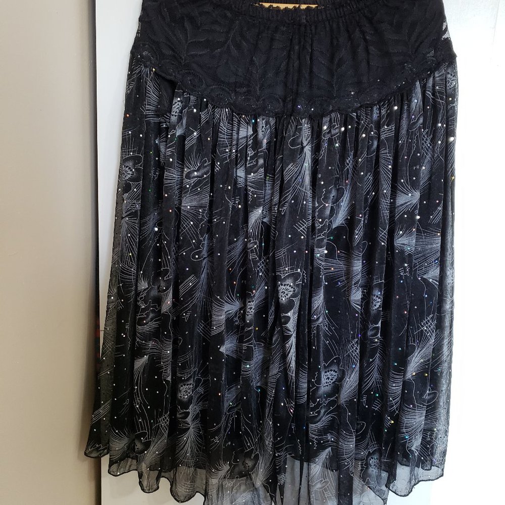 Women's Black Sheer Skirt